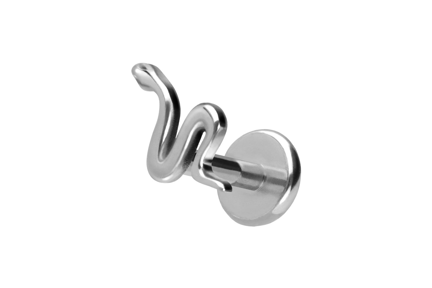 Titan Labret Piercing mit Push Fit SCHLANGE